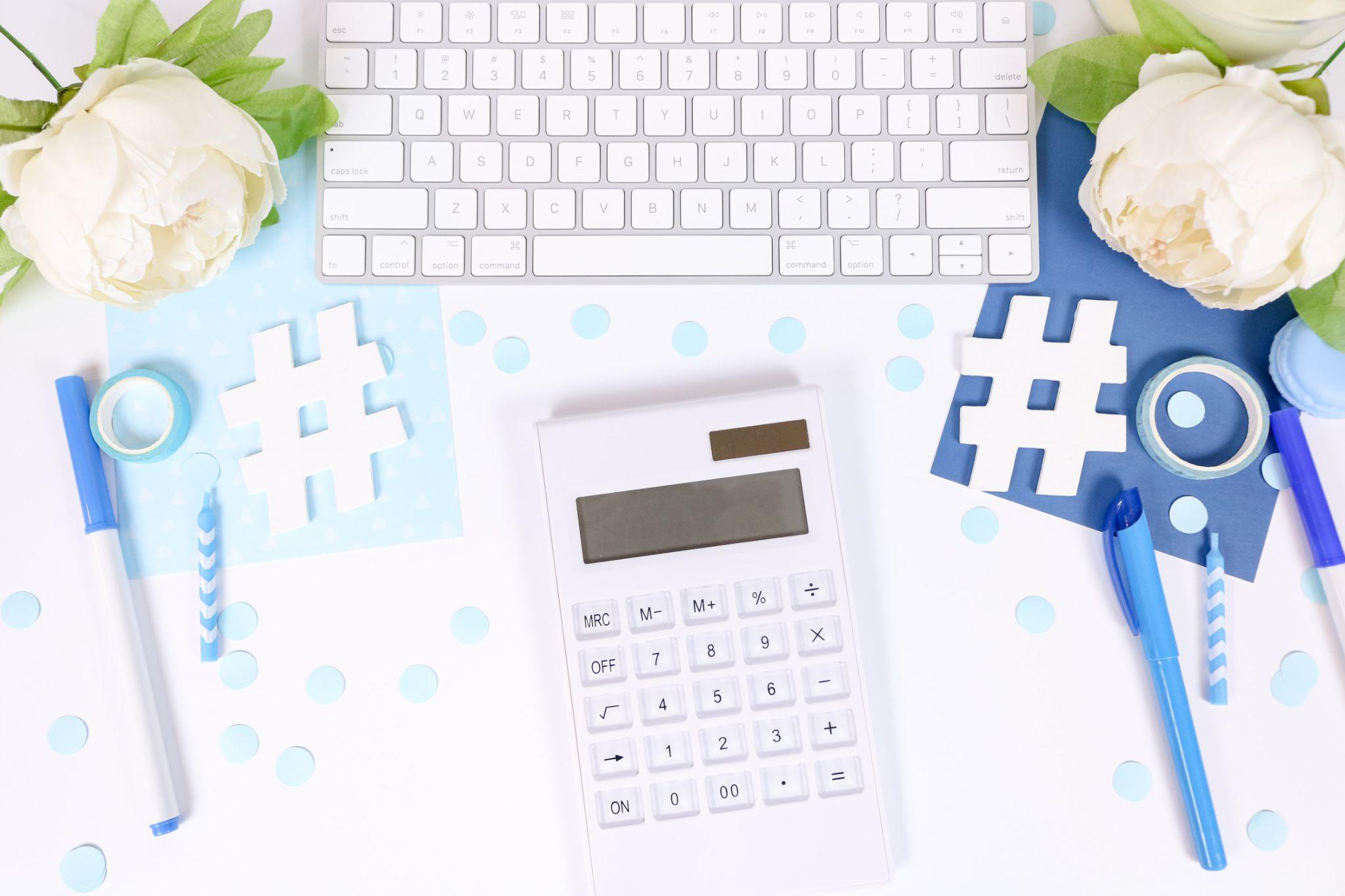 Calculator placed along with a keyboard Calculator placed along with a keyboard